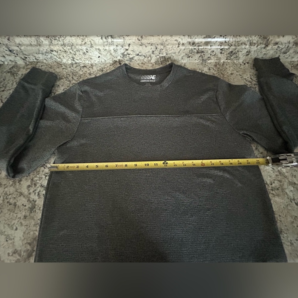 American Eagle Outfitters Charcoal Gray Jersey Waffle Knit Thermal Lining Size M - Picture 8 of 9